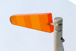Windsock Brooch - silver / orange perspex